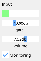 guitar monitoring, gate and volume settings